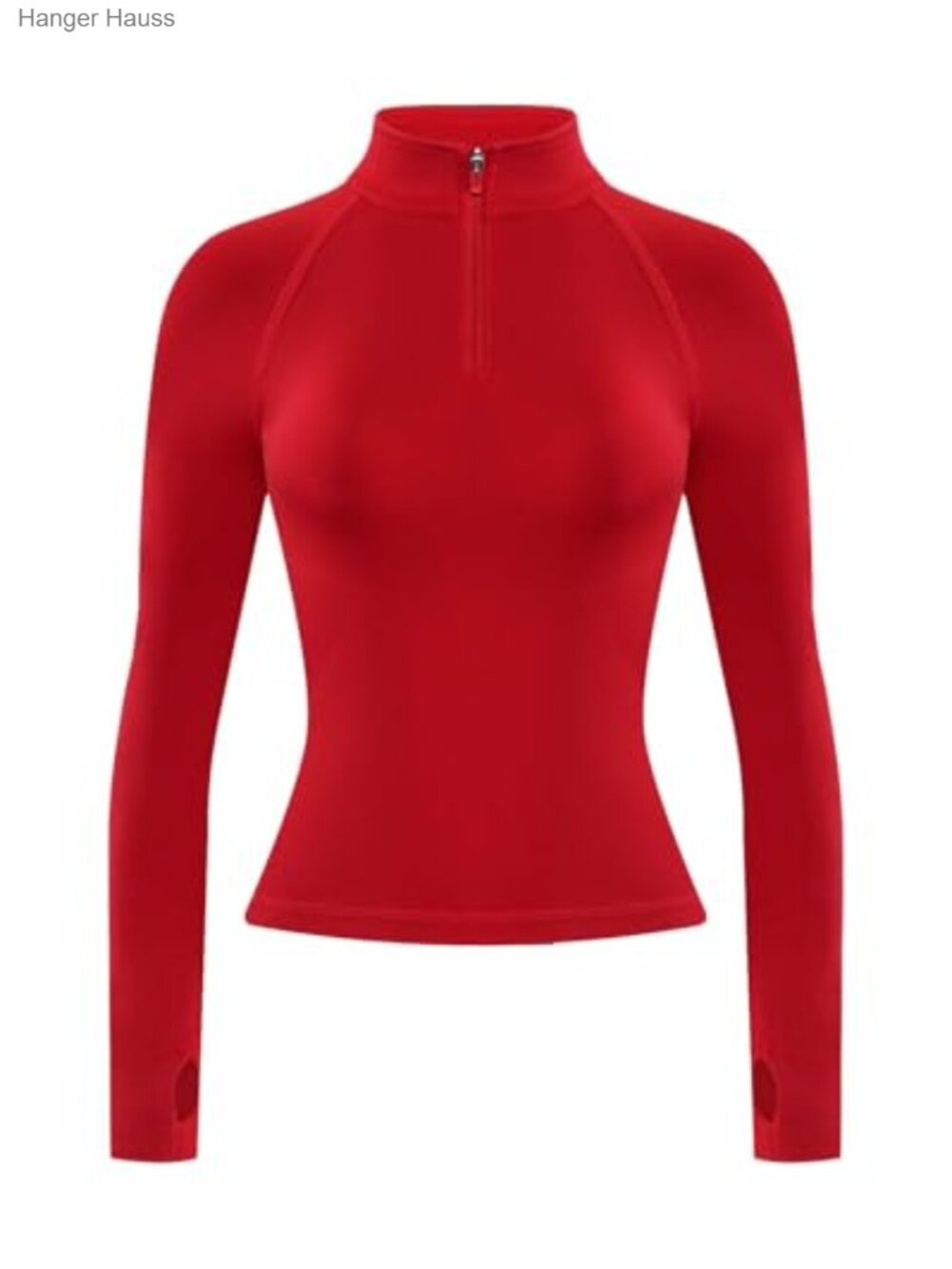 Women's Active Half Zip Jacket Long Sleeve Windproof Thumbhole Workout Top